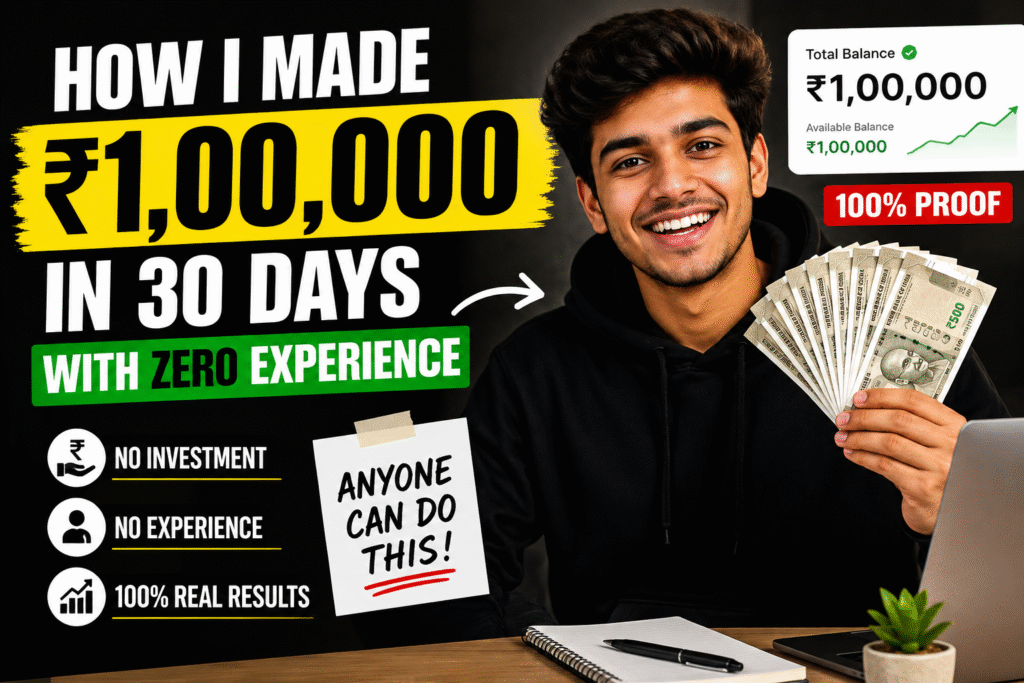 How I Made ₹1,00,000 in 30 Days With Zero Experience