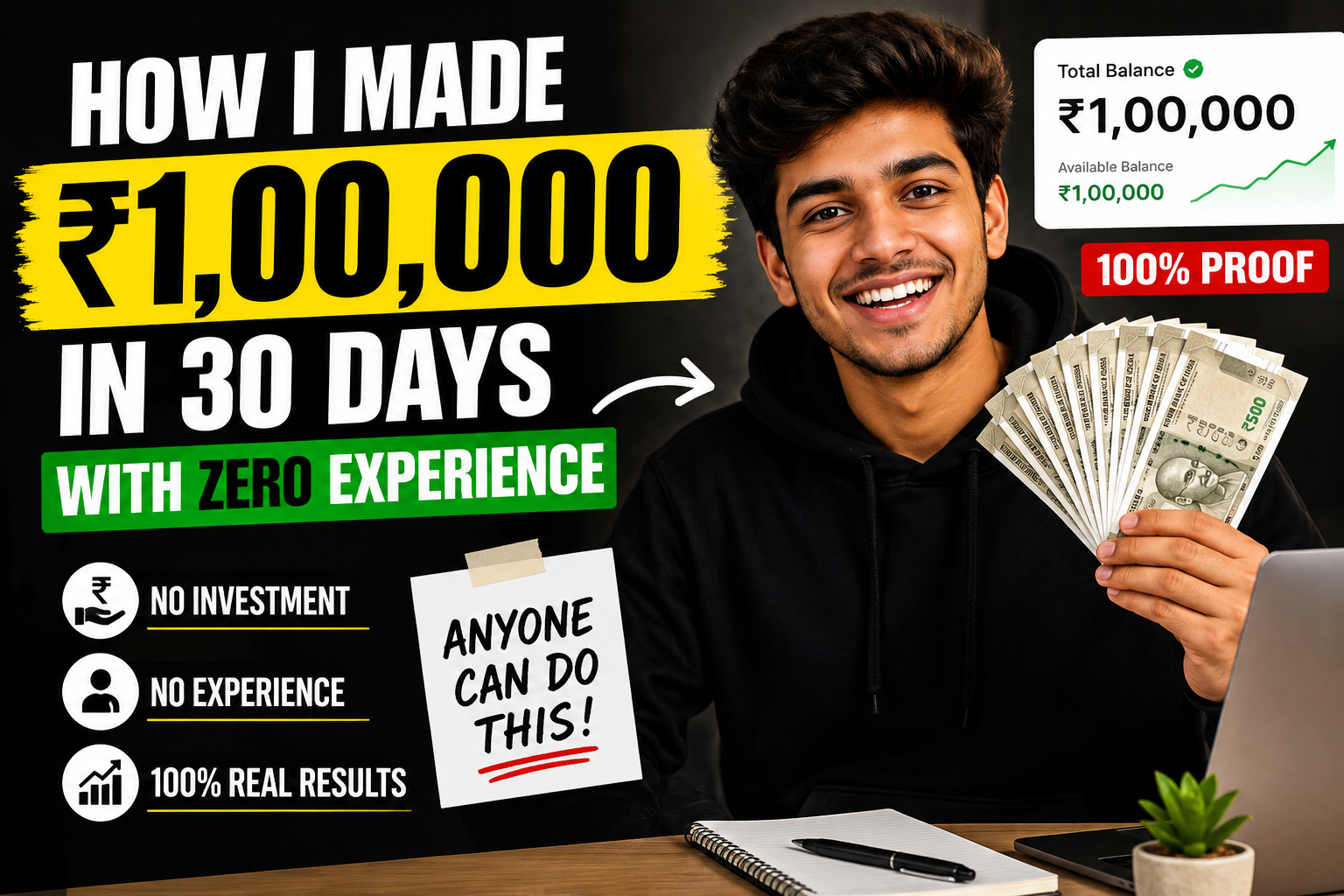 How I Made ₹1,00,000 in 30 Days With Zero Experience