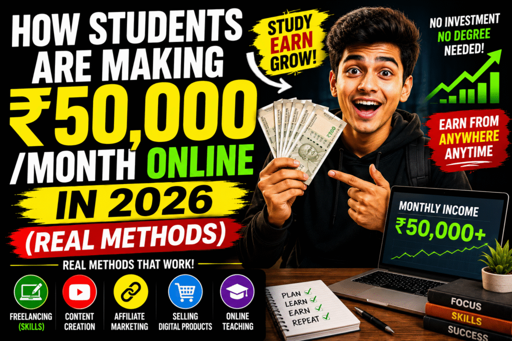 How Students Are Making ₹50,000Month Online in 2026 (Real Methods)
