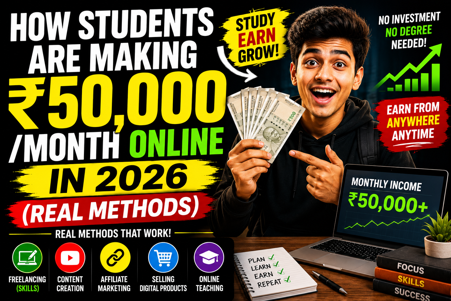 How Students Are Making ₹50,000Month Online in 2026 (Real Methods)