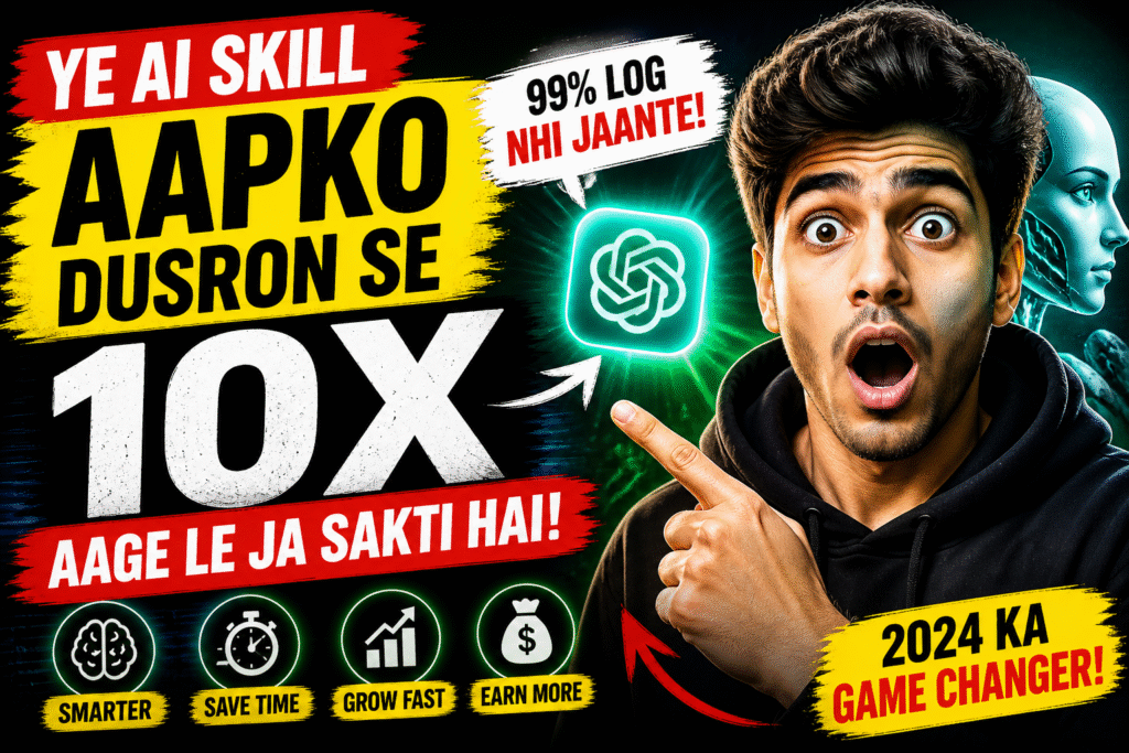 ai skill, ai prompting, prompt engineering, ai skills 2026, how to use ai effectively, ai productivity skills, chatgpt prompting guide, ai for beginners, how to write better prompts for ai, prompt engineering for beginners, ai skill to earn money online, how to use chatgpt for work, best ai skills to learn in 2026, ai productivity hacks, how to get better results from ai, ai tools for daily work, earn money using ai, ai freelancing skills, online income with ai, ai side hustle ideas, make money with chatgpt, digital skills for earning, ai secret skill, hidden ai trick, 10x productivity, ai growth hacks, future skills 2026, high income skills